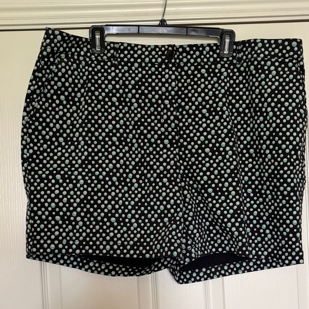 Talbots Navy Shorts with Mint Polka Dots The Weekend chino 18w